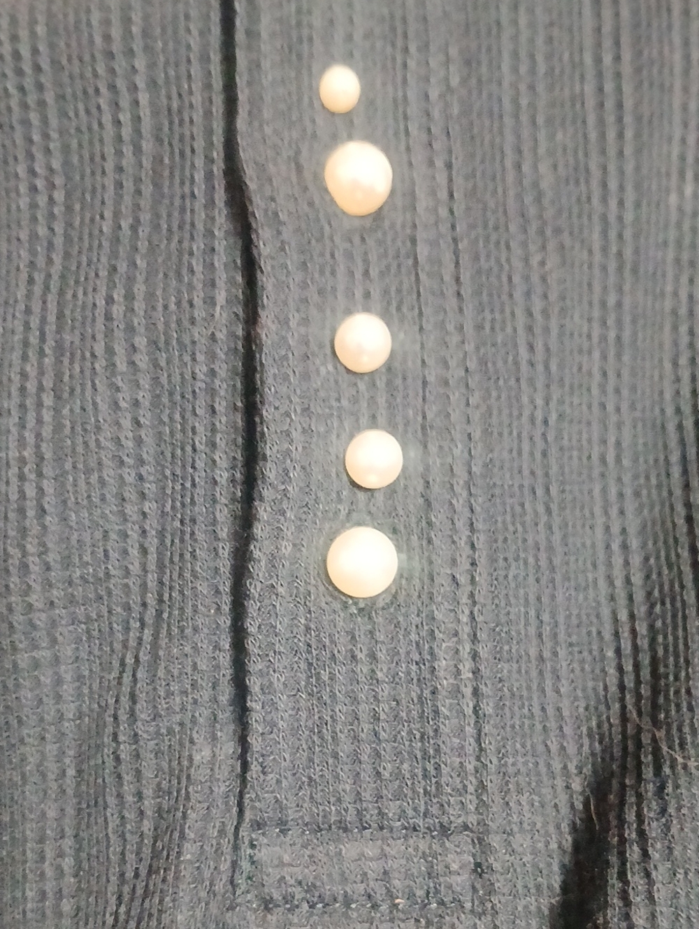Women Banana Republic Navy Short Sleeve Henley Top - Picture 7 of 7